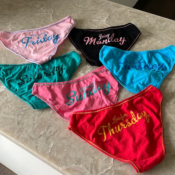 Day of week cotton panties no Wednesday 6 undies multi NEW size S label Asian L - Picture 2 of 12